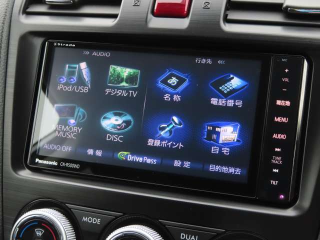純正パナソニック製ナビ搭載！Bluetooth/TV/DVD/CD/SD/USB/AUX/CD録音対応です。【CN-R500WD】