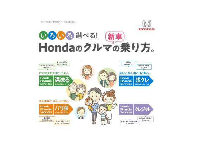 『色々選べます！』ライフスタイルに合わせたお支払プランをご提案致します！楽まる・残クレ・バリ保・クレジット、お気軽にお問い合わせ下さい！