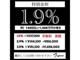 1.9％！～120回払！日本全国登録OK！支払総額に登録費込！