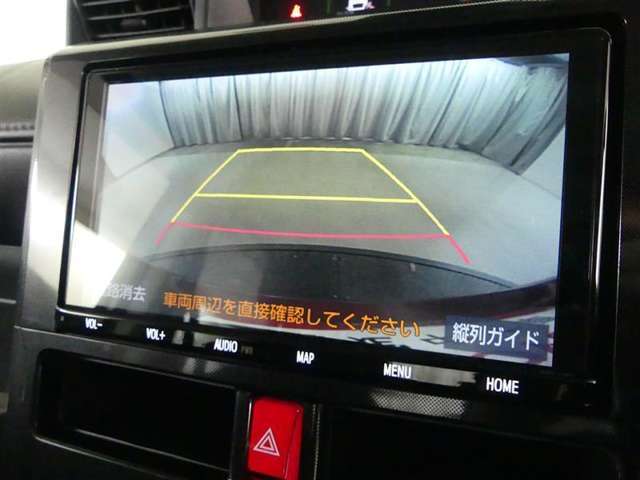 バックガイドモニターで、後方を確認しながら安心して駐車することができます。運転初心者も熟練者も必須の機能ですよ！