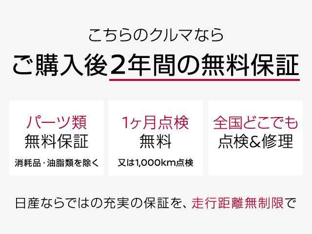 ご購入ご2年間保証付き車両になります。