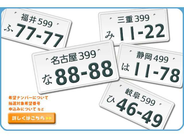 Aプラン画像：お客様のご希望とされるナンバーをセットにしたプランです。記念日やお気に入りの数字などお好きなナンバーを愛車に付けましょう！※一部取得出来ないナンバーが御座います。