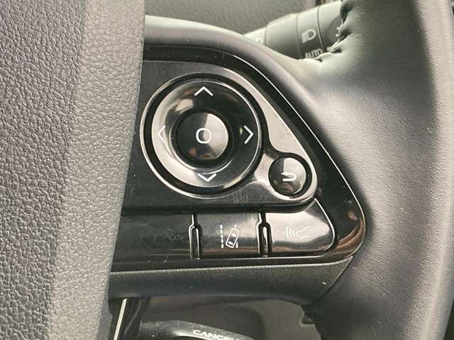 前方の車との車間を設定し、スピードを上げたり緩めたりを自動で行ってくれる追尾式の「レーダークルーズ」。上級装備の一つです！高級車にしかつかない嬉しい機能です。