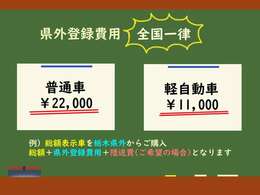 栃木県外からのご購入には別途県外登録費用がございます。詳しいお見積りはお問い合わせくださいませ。