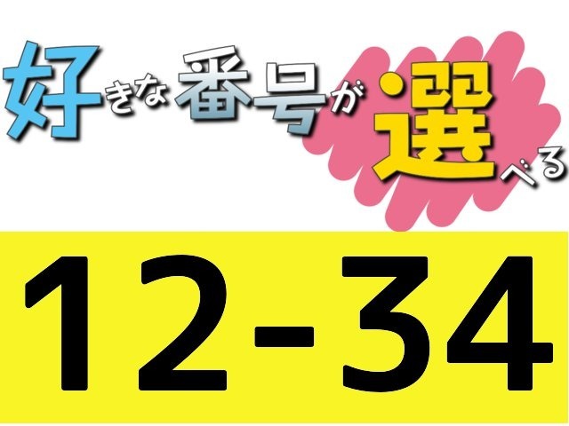 ナンバープレートの数字を好きな中からお選び下さい！