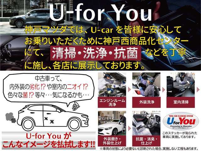 当社自慢の商品かシステム「UforYou」を施工しています。外観もピカピカに磨き上げてあります。車内は、クリーニング＆除菌処理を施工済みです。安心で快適な商品をお届けします★☆★☆