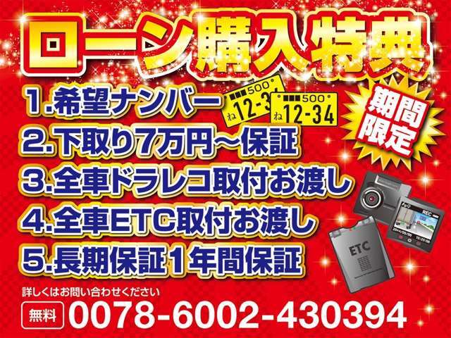 今月もやります！さらにバージョンアップです！初めから取り付いているお車は対象外です。