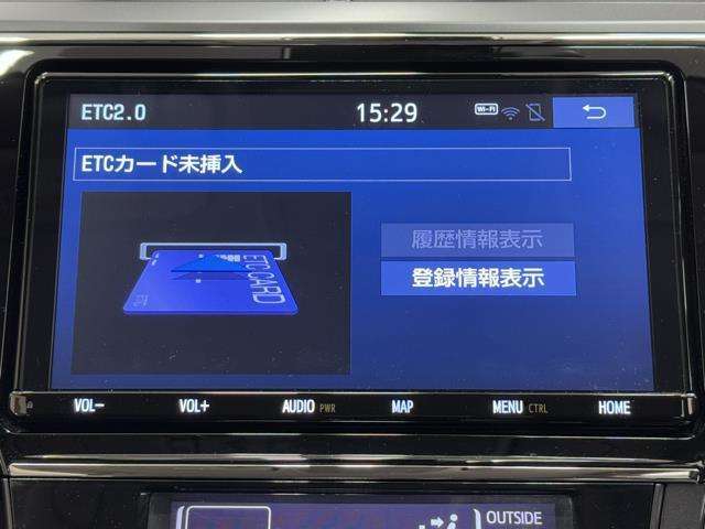 ナビ画面に連動したETCが付いてるので過去に利用した利用料金も一目で分かっちゃいます。　ETCの抜き忘れ、挿し忘れも警告してくれるので防犯、事故対策に安心ですね。