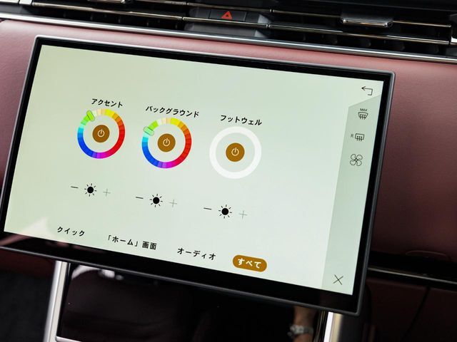 カスタマイズ可能なインテリアムードライトは細部まで入念に計算された照明で車内を演出！お好みのカラーをお選びいただき、そのときの気分に合わせてキャビンのムードを変えられます♪