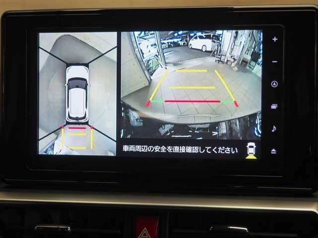 パノラミックビューモニターシステム搭載！クルマの前後左右のカメラを用いて全方位をナビモニターで確認が出来き安全運転・駐車をサポートします！