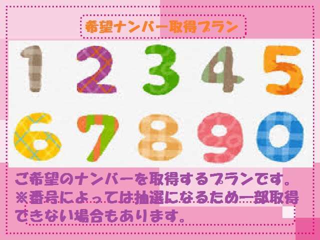 Aプラン画像：ご希望ナンバーをお取りするプランです。☆お気軽にお申し付けください☆カーセンサーを見たとお伝えください♪　　※番号によっては抽選になるため一部取得できない場合があります※