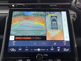 【パノラミックビューモニター】専用のカメラにより、上から見下ろしたような視点で360度クルマの周囲を確認することができます☆死角部分も確認しやすく、狭い場所での切り返しや駐車もスムーズに行えます。