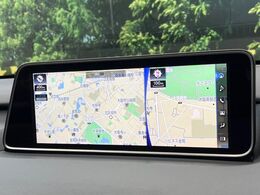 【12.3インチワイドナビ】高級感とインパクトのある大型ワイドナビを装備。各種オーディオ操作はもちろん、横長ワイド画面でのマップ2分割表示など、利便性も高いナビです♪