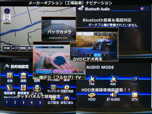 大変高額なメーカー装着（新車時工場装着）ナビゲーションです。Bluetooth音楽＆電話、フルセグテレビ、DVD再生、バックカメラなど高機能なナビです！！　ETCも装着されておりますので快適ですね。
