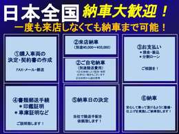 来店が難しく購入を諦めているお客様も是非当店へご連絡ください！当店は全国対応の保証、JOBあんしん保証がございます！保証会社を通してご遠方の方も安心してカーライフを楽しめます！