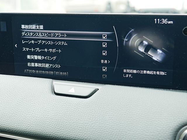 こちらのお車には先進安全装備が多数搭載されています。衝突被害を回避あるいは軽減するためのブレーキや、後方死角からの接近警報、車線逸脱を防止する警報装置など、詳しくはスタッフまでお尋ねください。