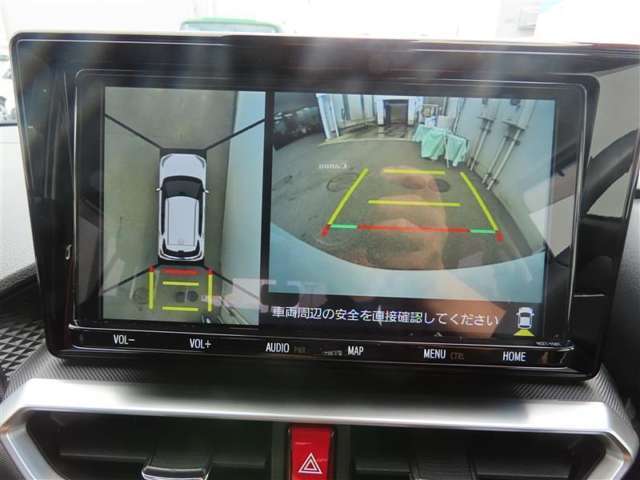 （全周囲モニター）車を上から見たような映像で死角もバッチリ確認できます。