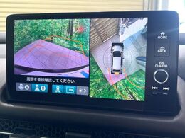 【マルチビューカメラシステム】専用のカメラにより、上から見下ろしたような視点で360度クルマの周囲を確認することができます☆死角部分も確認しやすく、狭い場所での切り返しや駐車もスムーズに行えます。