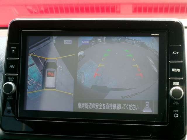 アラウンドビューモニター搭載車です。360度見渡せるカメラで苦手な駐車も安心です。
