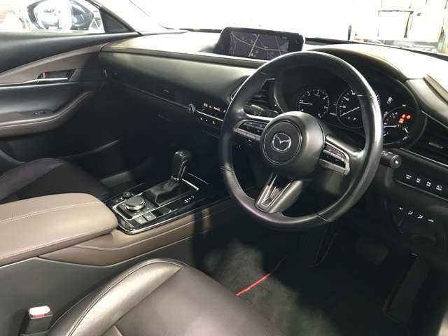 視線移動が少なくドライビングに専念できるコックピット。運転中に必要な「走行情報」とそれ以外の「便利・快適情報」を明確に分けてあるので情報を得る時に迷いを少なくしています。