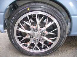 新品メッキアルミホイール15インチ+新品タイヤ装着！！