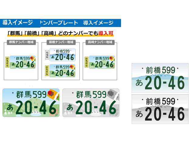 群馬県版図柄入りナンバープレート