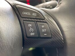 【クルーズコントロール】高速道路もラクラク走行。アクセルを離しても一定速度で走行ができ、長距離運転時の負担を軽減！加速・減速も簡単なスイッチ操作で調整できます。