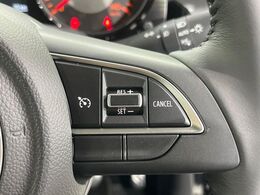 【クルーズコントロール】高速道路もラクラク走行。アクセルを離しても一定速度で走行ができ、長距離運転時の負担を軽減！加速・減速も簡単なスイッチ操作で調整できます。