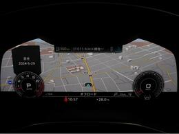 バーチャルコックピット『メーターパネル内に高解像度の液晶ディスプレイを配置。ディスプレイ内に地図が表示され、ナビゲーションの確認の際にドライバーは視線の移動を少なくすることができます。』