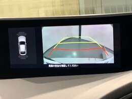 リバースギアに入れるだけで後方の表示へ切り替わります。夜間や雨の日の駐車も楽になりますよ。