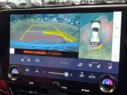 【パノラミックビューモニター】専用のカメラにより、上から見下ろしたような視点で360度クルマの周囲を確認することができます☆死角部分も確認しやすく、狭い場所での切り返しや駐車もスムーズに行えます。