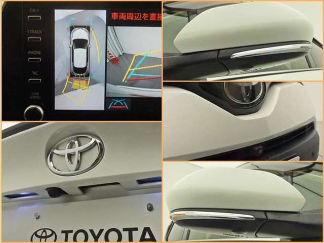 フロントモニター・サイドモニター・バックモニターを使用し、車を上から見たような画像が表示されますので、安心してお車の駐車が出来ますよ。尚、駐車時には必ず、お客様の目視にて駐車をお願い致します。