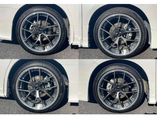 高価なBBSアルミホイール付きです。タイヤサイズは前後共に245/40R20のブリジストン製レグノGRVIIです。タイヤ溝もたっぷりございます。