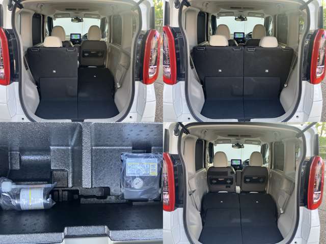 ☆リヤシートを倒すと、こんなに広い空間が出来ました。大きい荷物もらくらくに入ります。