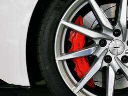 オプションのレッドキャリパーが目を惹きます。内装のスパイシーレッドともよく合っています。