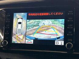 【パノラミックビューモニター】専用のカメラにより、上から見下ろしたような視点で360度クルマの周囲を確認することができます☆死角部分も確認しやすく、狭い場所での切り返しや駐車もスムーズに行えます。