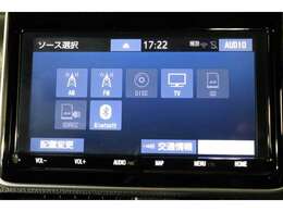 CD・DVD・SDオーディオ・Bluetoothオーディオ再生可能。SDカードへの音楽録音も可能。フルセグTV視聴可能。