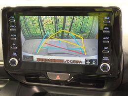 【バックカメラ】駐車時に後方がリアルタイム映像で確認できます。大型商業施設や立体駐車場での駐車時や、夜間のバック時に大活躍！運転スキルに関わらず、今や必須となった装備のひとつです！