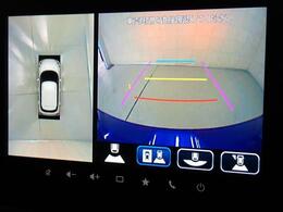 車体を真上から見たような映像を映し出してくれる全方位カメラ。駐車時に後方の映像だけでなく、前方の映像が確認できるので、狭い駐車場などでも駐車がスムーズです♪