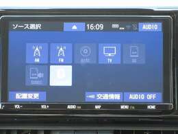 AMFMラジオ・CD/DVD再生・フルセグTV・SDカード音楽録音可能・Bluetooth対応です。