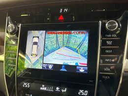 【パノラミックビューモニター】専用のカメラにより、上から見下ろしたような視点で360度クルマの周囲を確認することができます☆死角部分も確認しやすく、狭い場所での切り返しや駐車もスムーズに行えます。