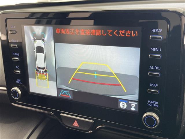 【全周囲カメラ】真上から見たような映像が流れ、便利かつ大変見やすく安全確認もできます！駐車が苦手な方にもオススメな便利機能です！全方位カメラ/パノラミックビューモニター/アラウンドビューモニター