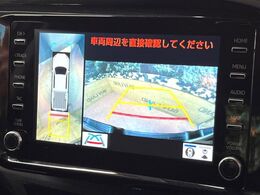 【パノラミックビューモニター】専用のカメラにより、上から見下ろしたような視点で360度クルマの周囲を確認することができます☆死角部分も確認しやすく、狭い場所での切り返しや駐車もスムーズに行えます。
