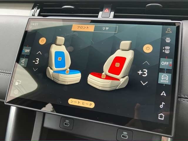 フロントシートにはシートヒーター＆ベンチレーション機能付きで1年を通して快適なドライブが可能となります。