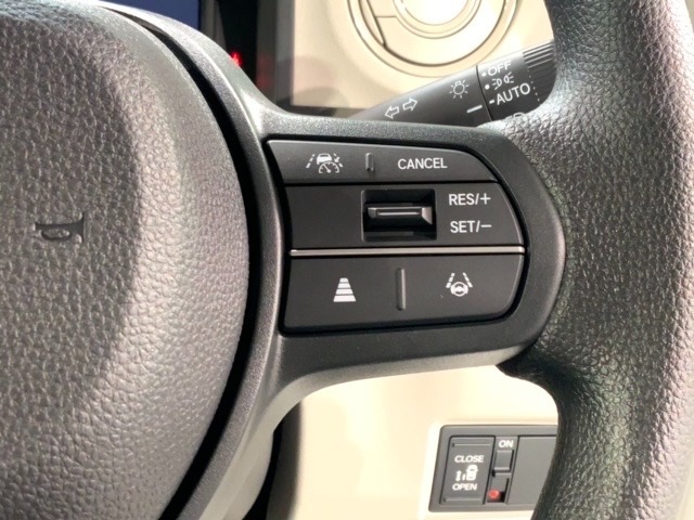 クルーズコントロールを装備しています。高速道路などで一定の速度で走ってくれるので運転が楽ですよ！速度を設定できますので、スピードの出しすぎにも注意できます。