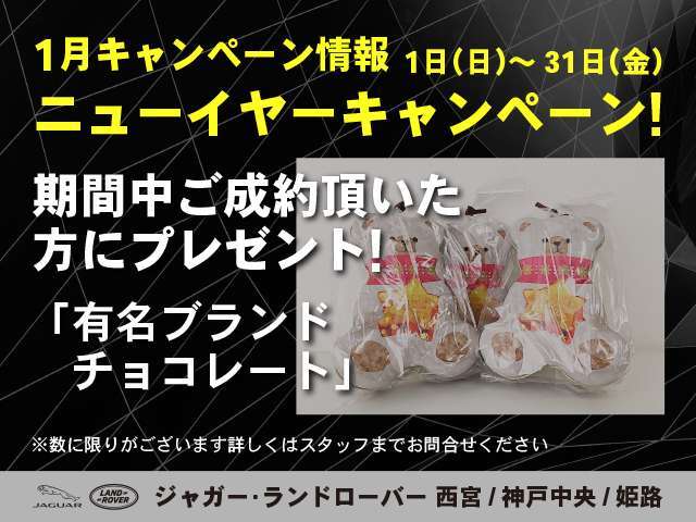 ☆1月31日迄、ニューイヤーキャンペーン！を実施！期間中ご成約頂いた方に　「有名店　ブランドチョコレート」　をプレゼント！このチャンスをお見逃しなく