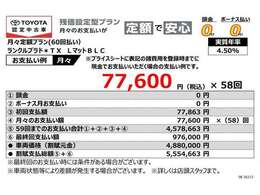 当社おすすめのお支払いプラン（残価設定型プラン）詳しくは営業スタッフまでお尋ねください