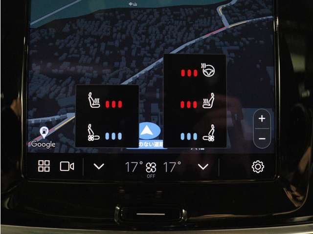 Google搭載によりさまざまな機能をハンズフリー操作できます。フロントにはシートヒーター＆シートエアコン、ステアリングホイールヒーターを装備！北欧スウェーデン発祥のブランドならではのオプションです。