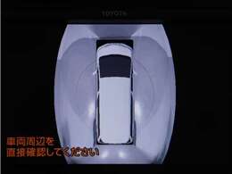 （パノラミックビューモニター）ボタン一つで前後左右4つのカメラにより、リアルタイムで車を上から見下ろしたような映像をナビ画面に映します。後退時にも使えますので、安心して運転することができる装備です♪