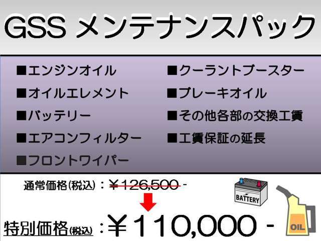 9つの項目が税込11万円にて可能になるお得なプランです！